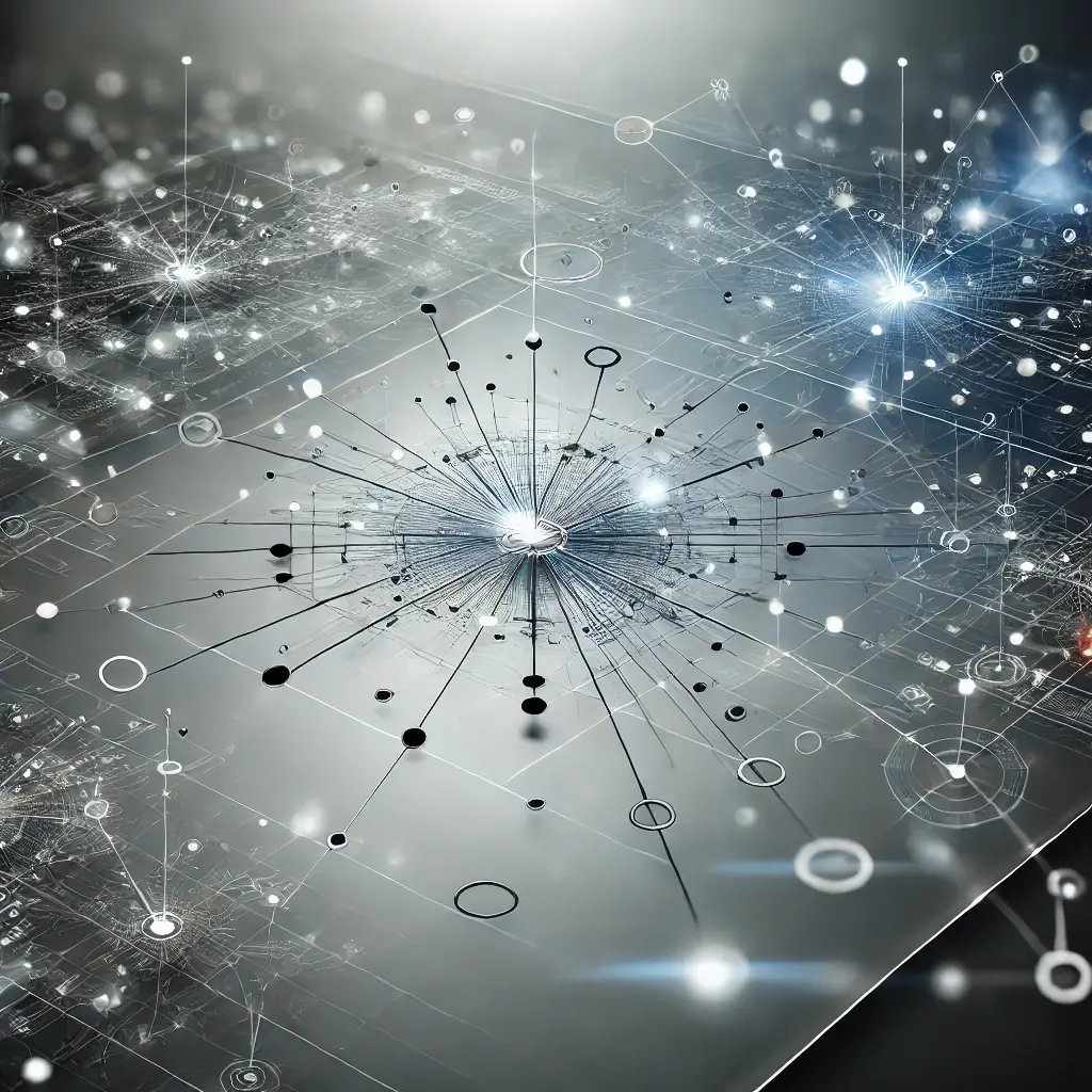 A professional image illustrating 'Networking' in project management, featuring interconnected nodes and lines symbolizing collaboration and connections, set against a sleek and clean background.